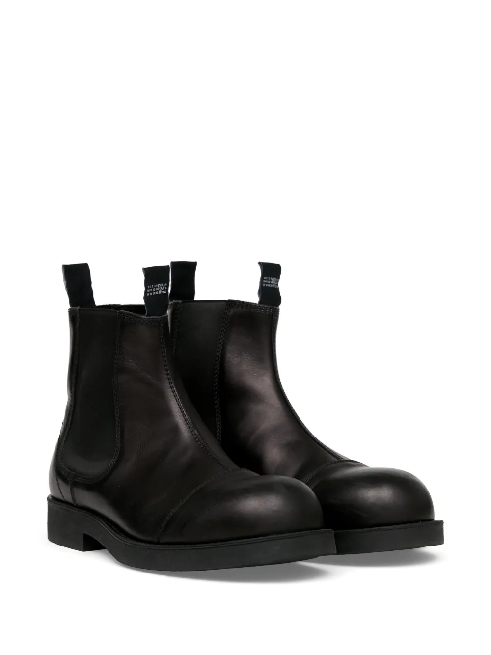 MM6 Maison Margiela Biker leather chelsea boots Zwart