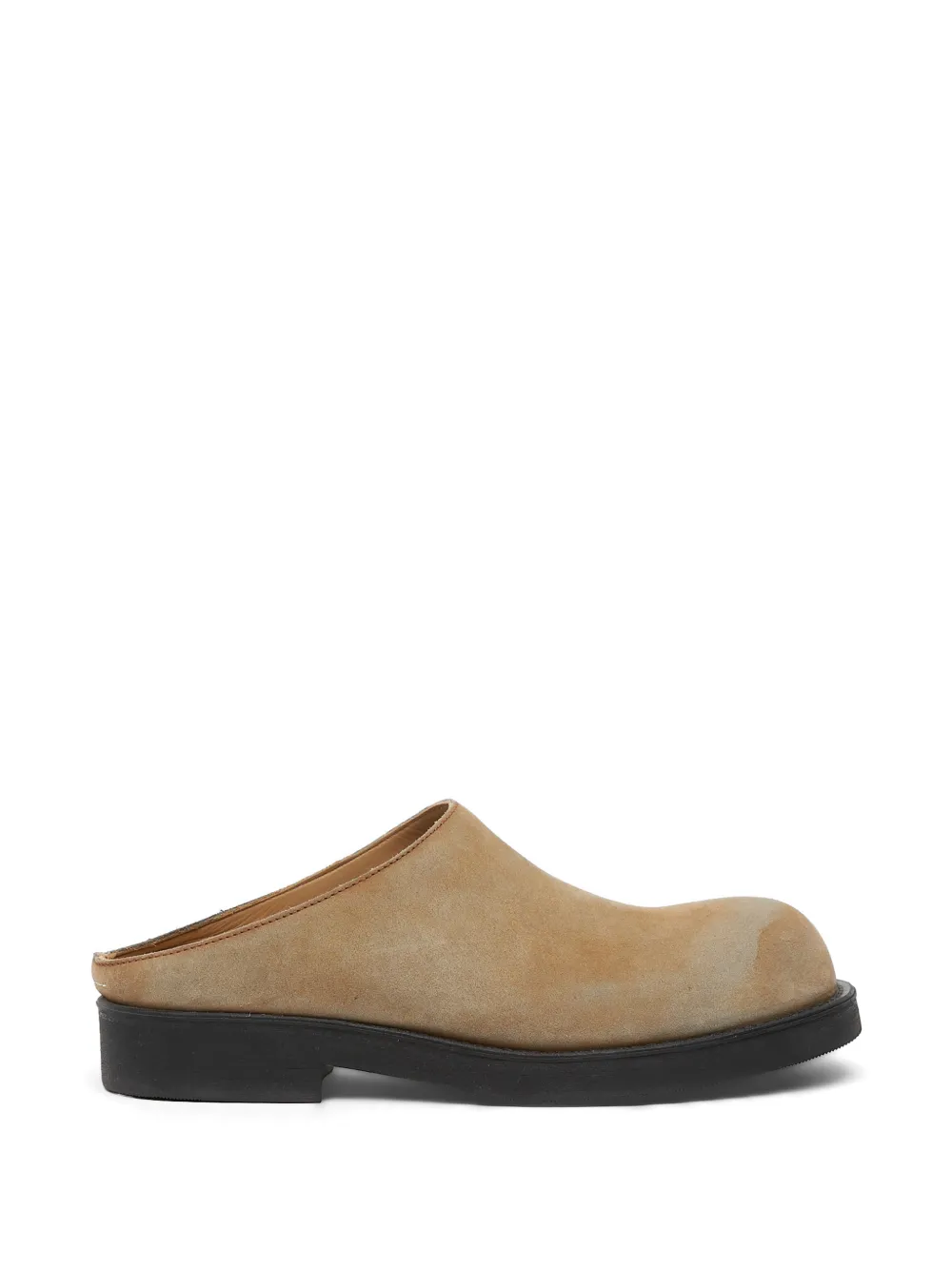 MM6 Maison Margiela Biker washed suede mules - Toni neutri