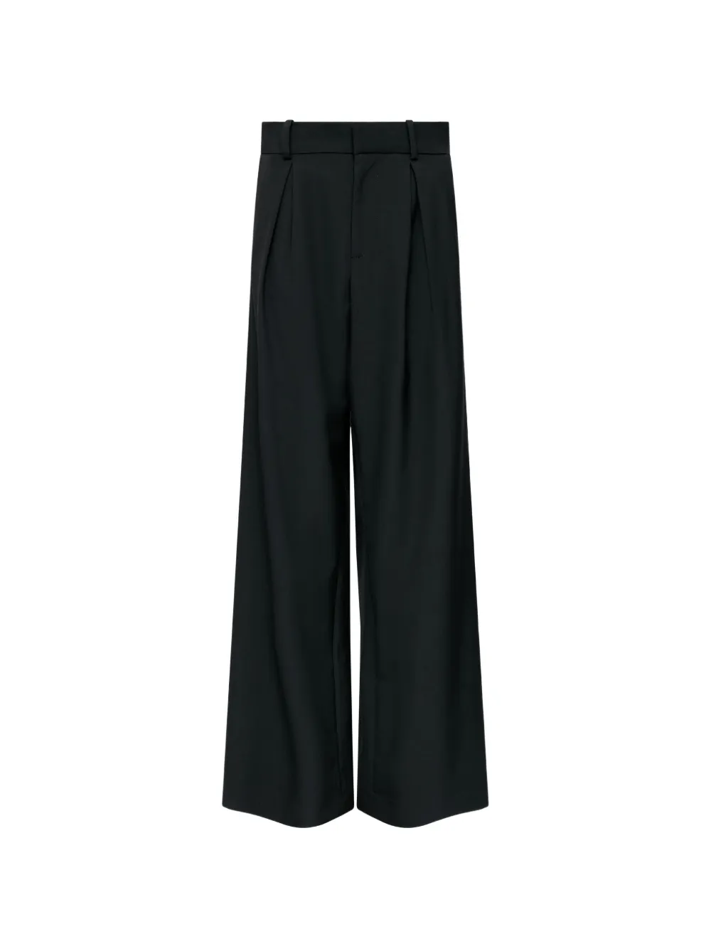 MM6 Maison Margiela mannequin label wool blend pleated trousers - Schwarz