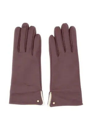 GIANNI CHIARINI ステッチディテール スエードグローブ | ブラウン