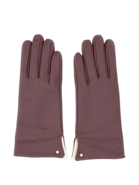GIANNI CHIARINI logo-rivet leather gloves
