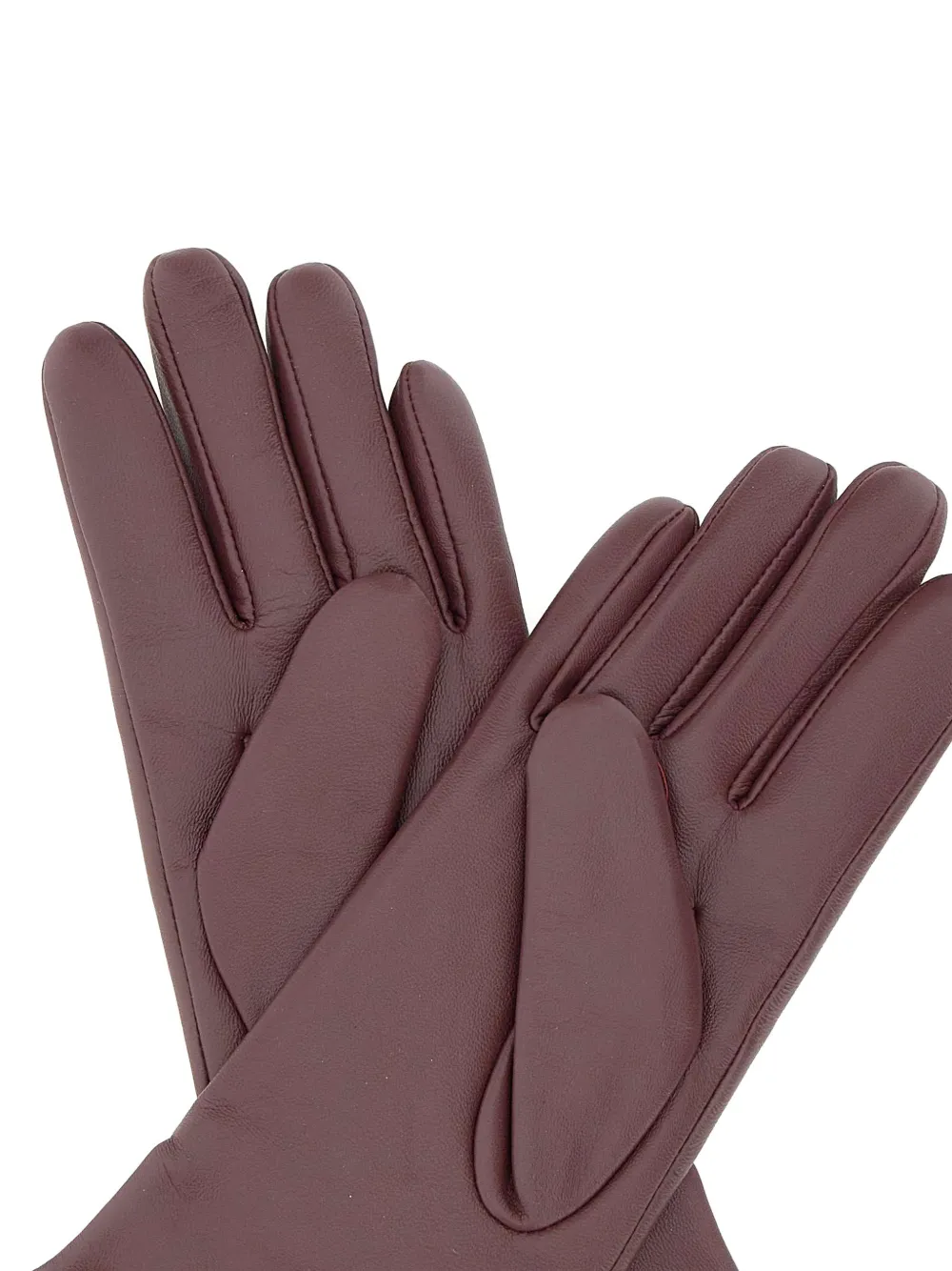 GIANNI CHIARINI Leren handschoenen met logo ringlet Paars