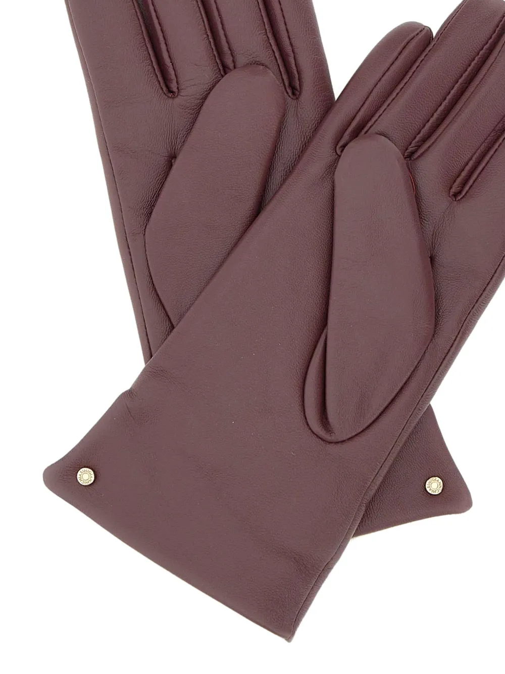 GIANNI CHIARINI Leren handschoenen met logo ringlet Paars