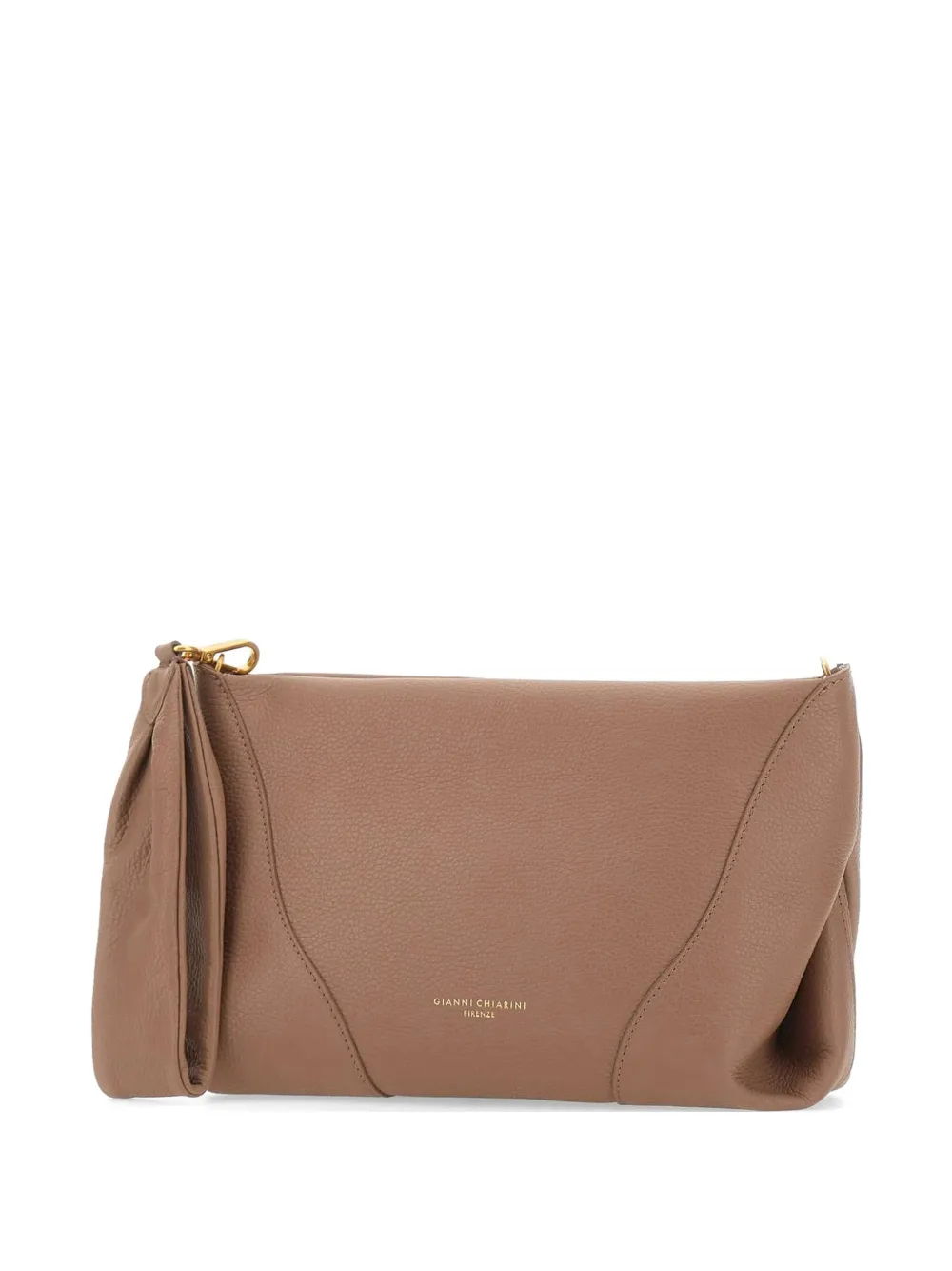 GIANNI CHIARINI large Suria grained leather clutch bags - Marrone