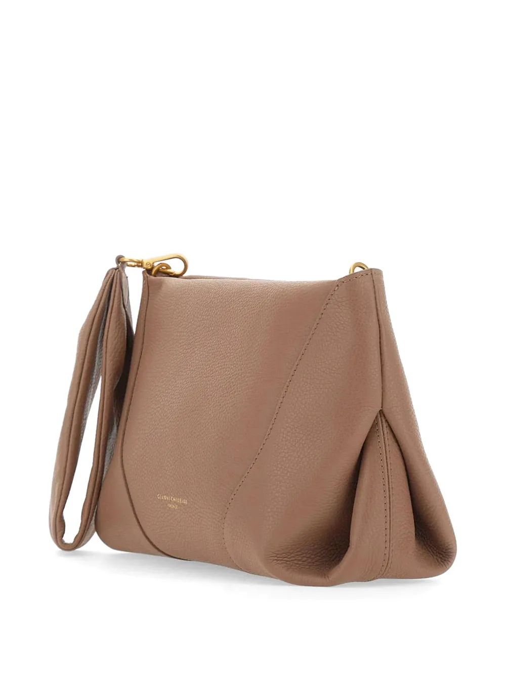 GIANNI CHIARINI Grote Suria leren clutch van bewerkt leer Bruin