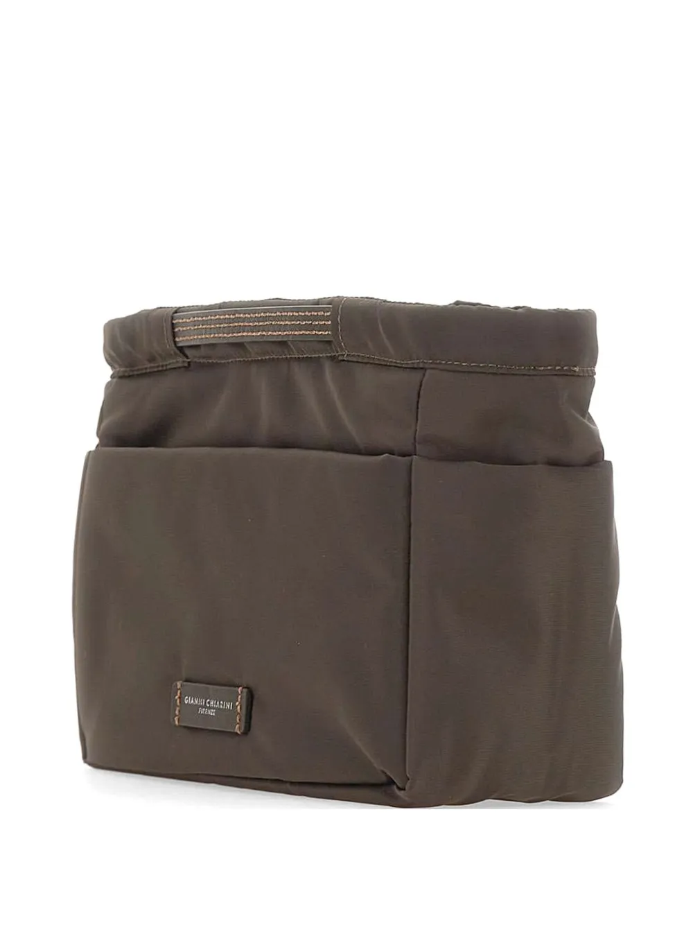 GIANNI CHIARINI BAGS in BAG contrast-stitching clutch bag - Marrone