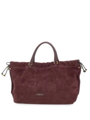GIANNI CHIARINI Helena Round スエードハンドバッグ L | ブルー