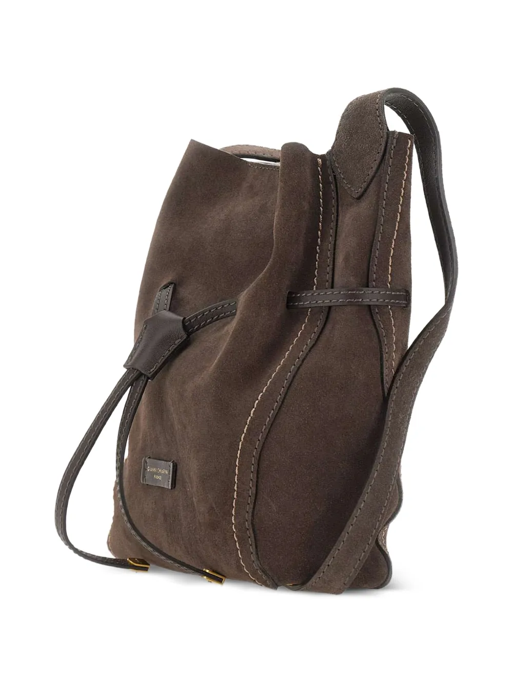 GIANNI CHIARINI Sienna crossbodytas met contrasterend stiksel Bruin