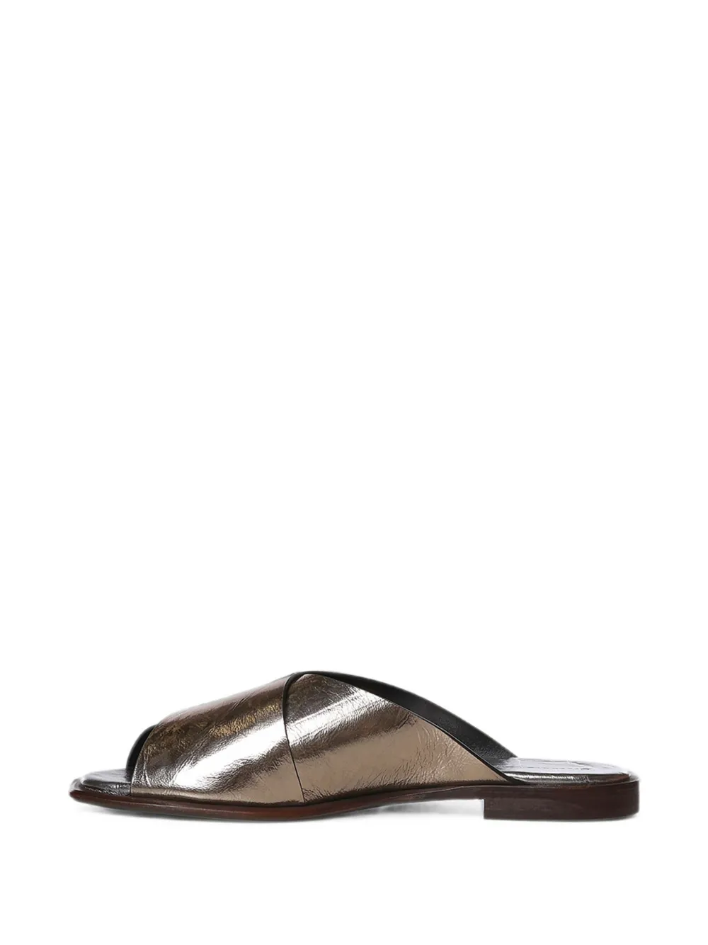 Giuliano Galiano crinkled-effect crossover-strap sandals Geel