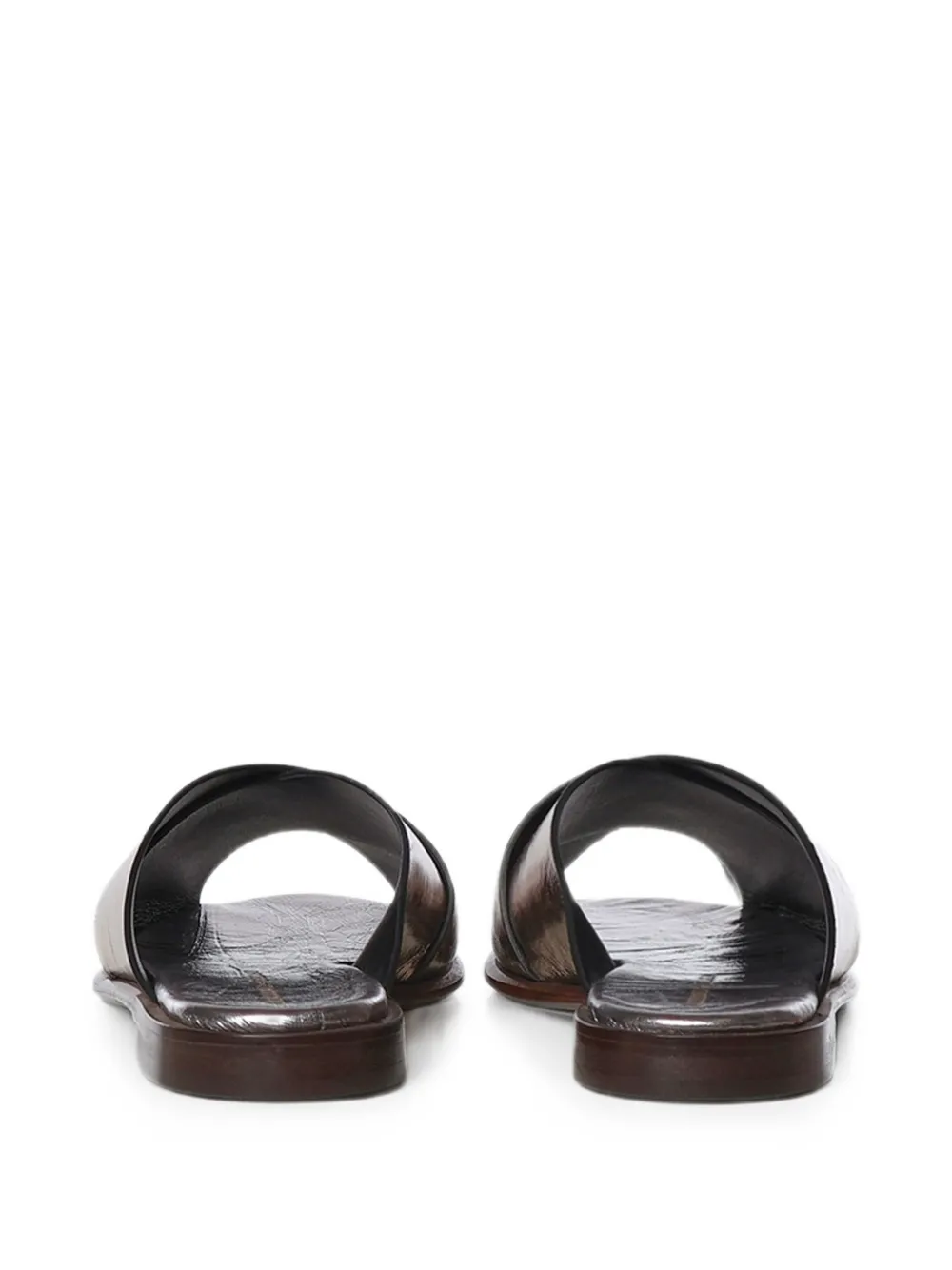 Giuliano Galiano crinkled-effect crossover-strap sandals Geel