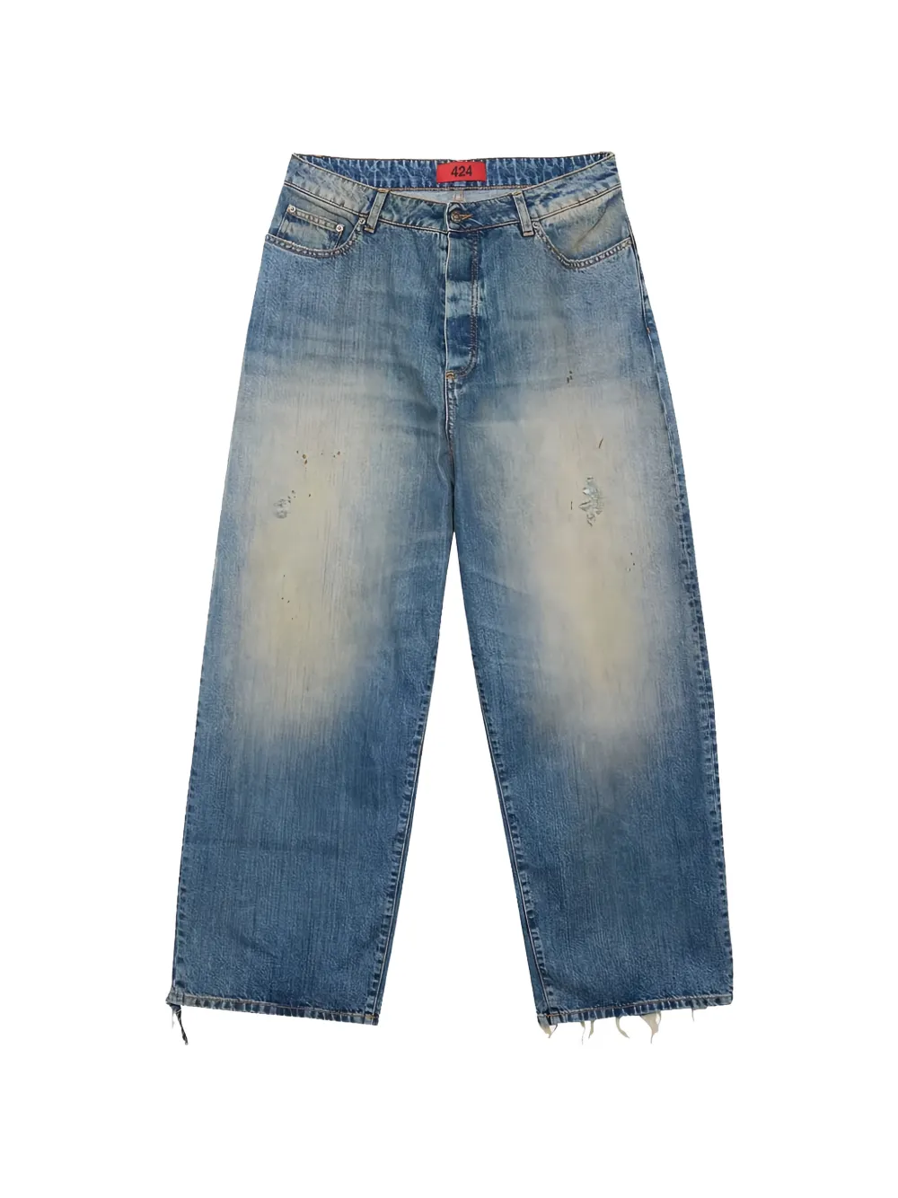 424 Big Daddy distressed-effect wide-leg jeans - Blu