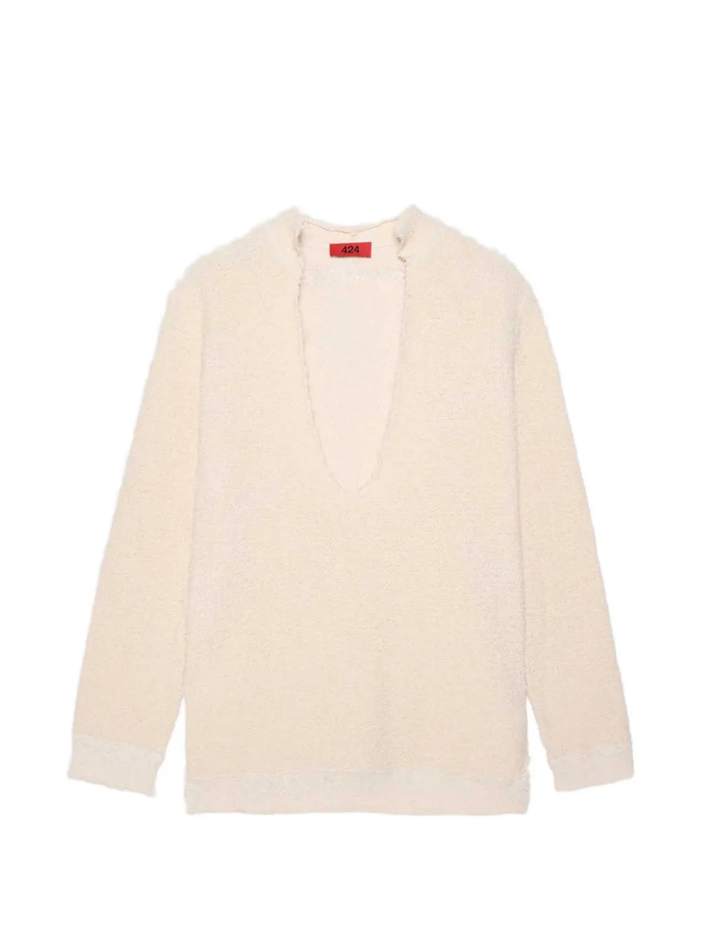 424 deep V-neck bouclé sweater - Toni neutri