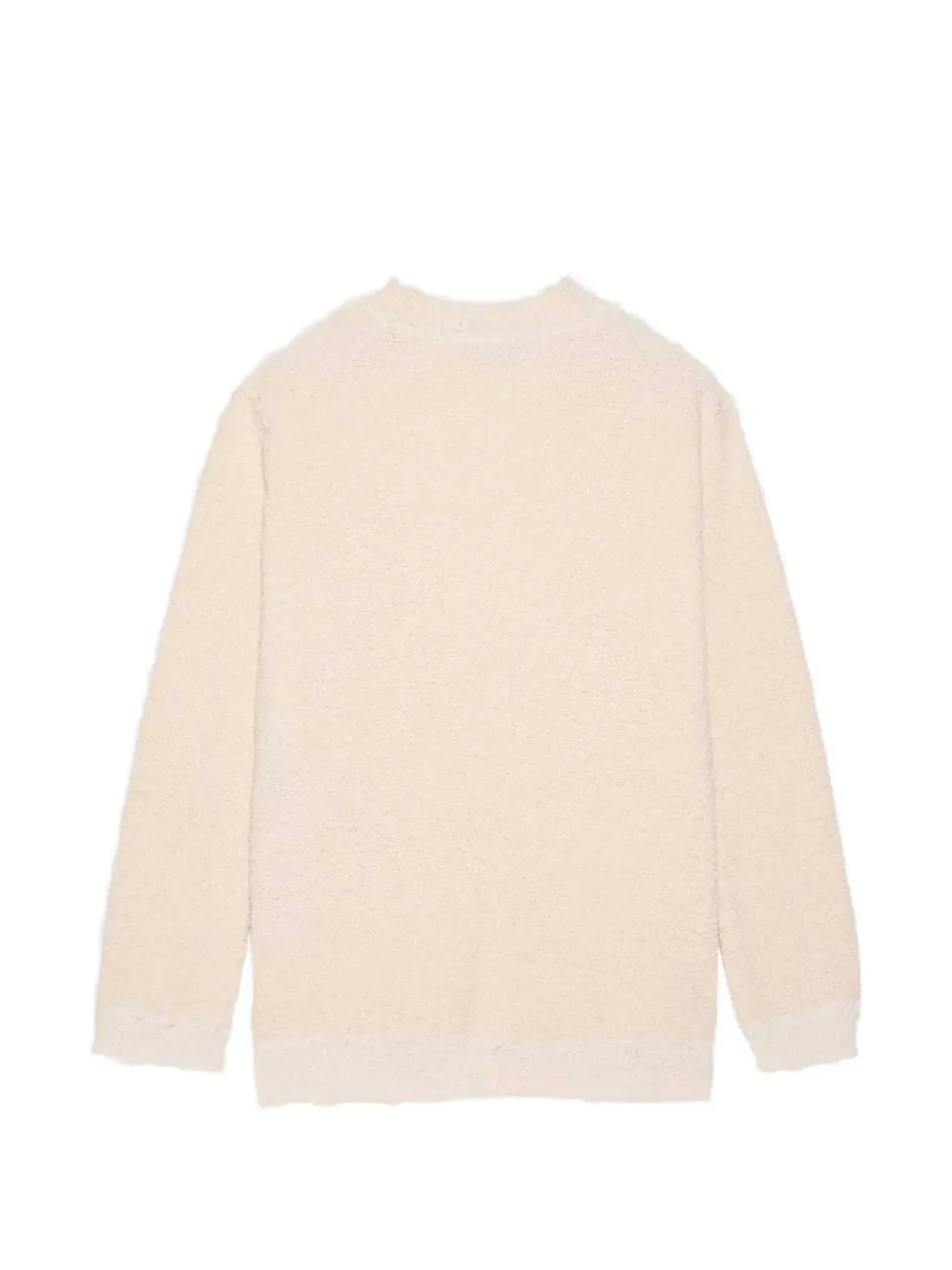 424 Bouclé trui met diepe V-hals Beige