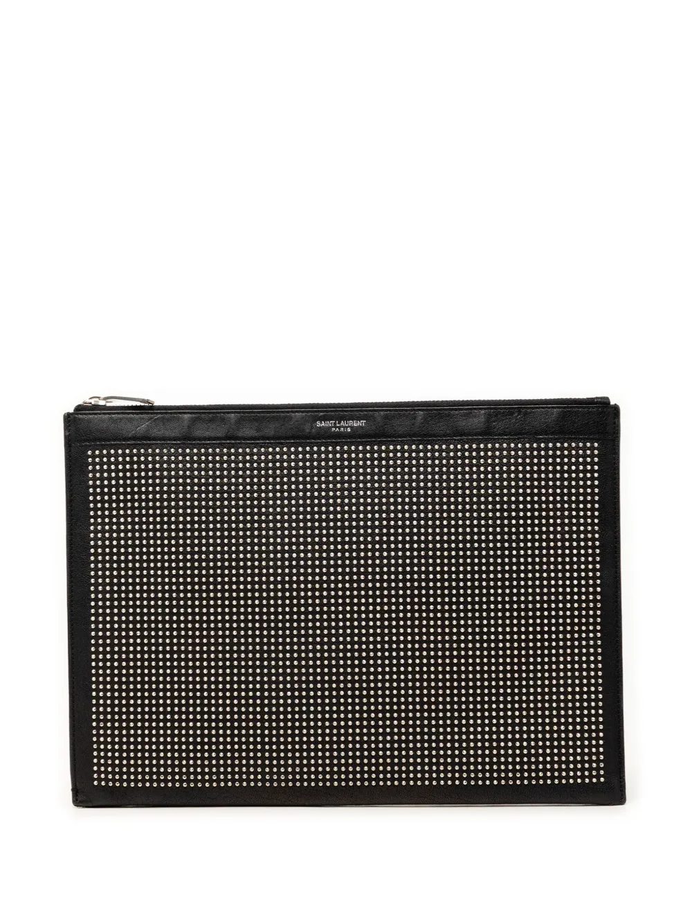 Saint Laurent Pre-Owned 2018 Studded Leather clutch bag - Black