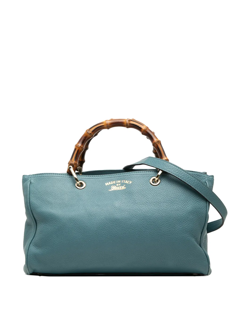 Gucci Pre-Owned 2000-2015 Medium Calfskin Bamboo Shopper satchel - Blu