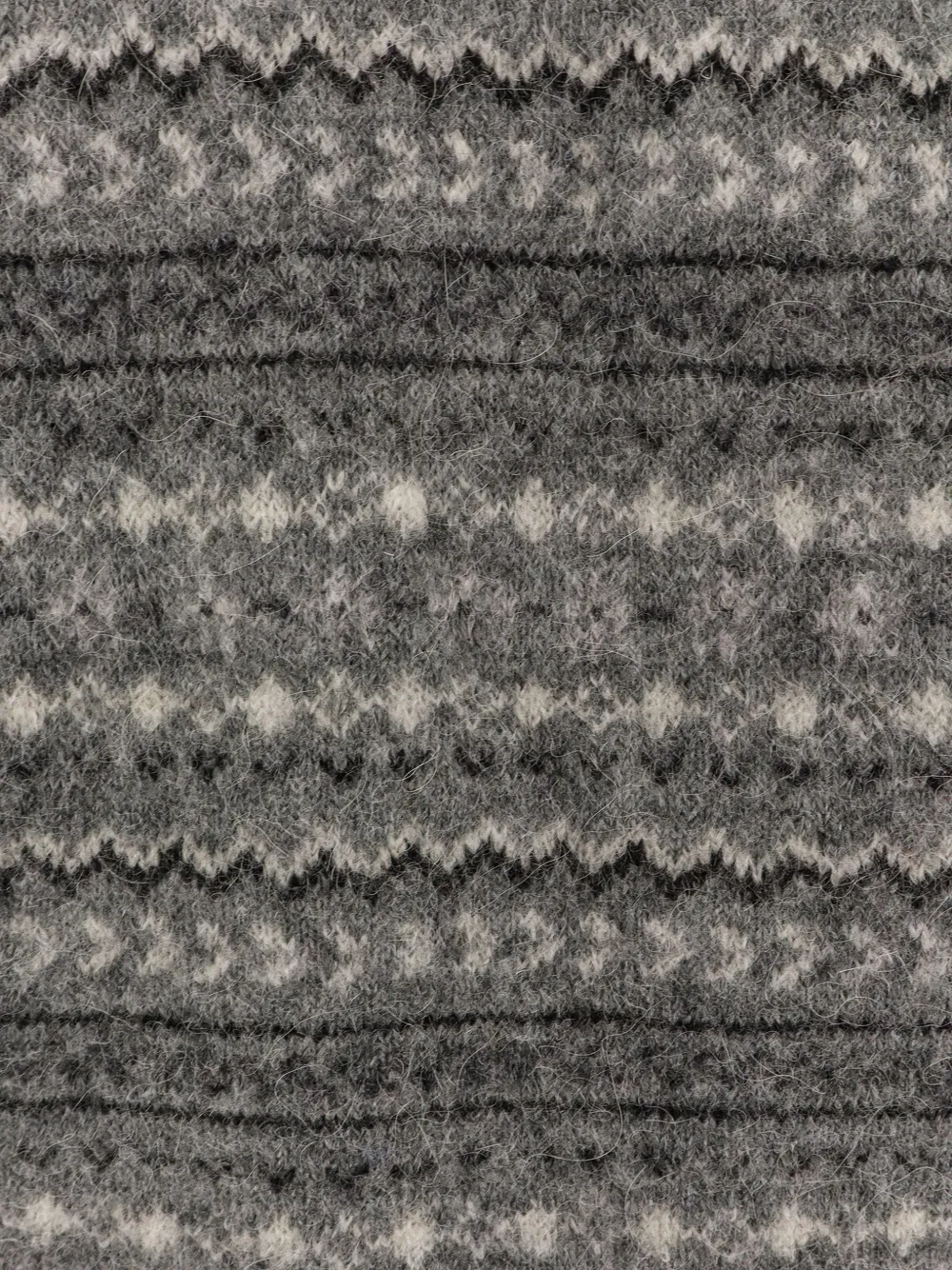 DUNST Fair Isle gebreide trui met V-hals Grijs