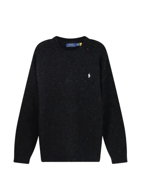 Polo Ralph Lauren logo-embroidered marl-knit sweater