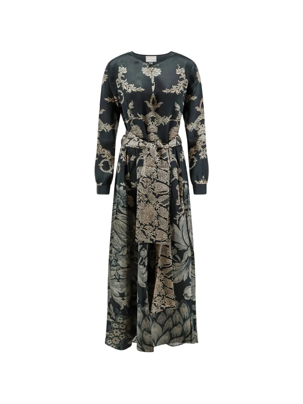 Pierre-Louis Mascia baroque-pattern belted maxi dress - Verde