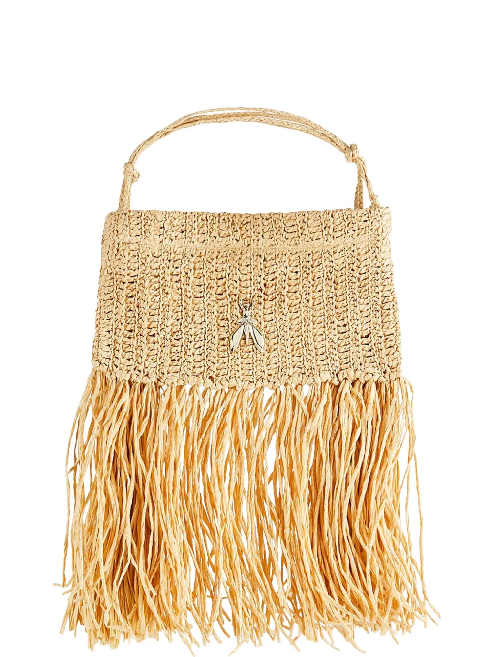 Patrizia Pepe fringed Fly-logo shoulder bag - Toni neutri
