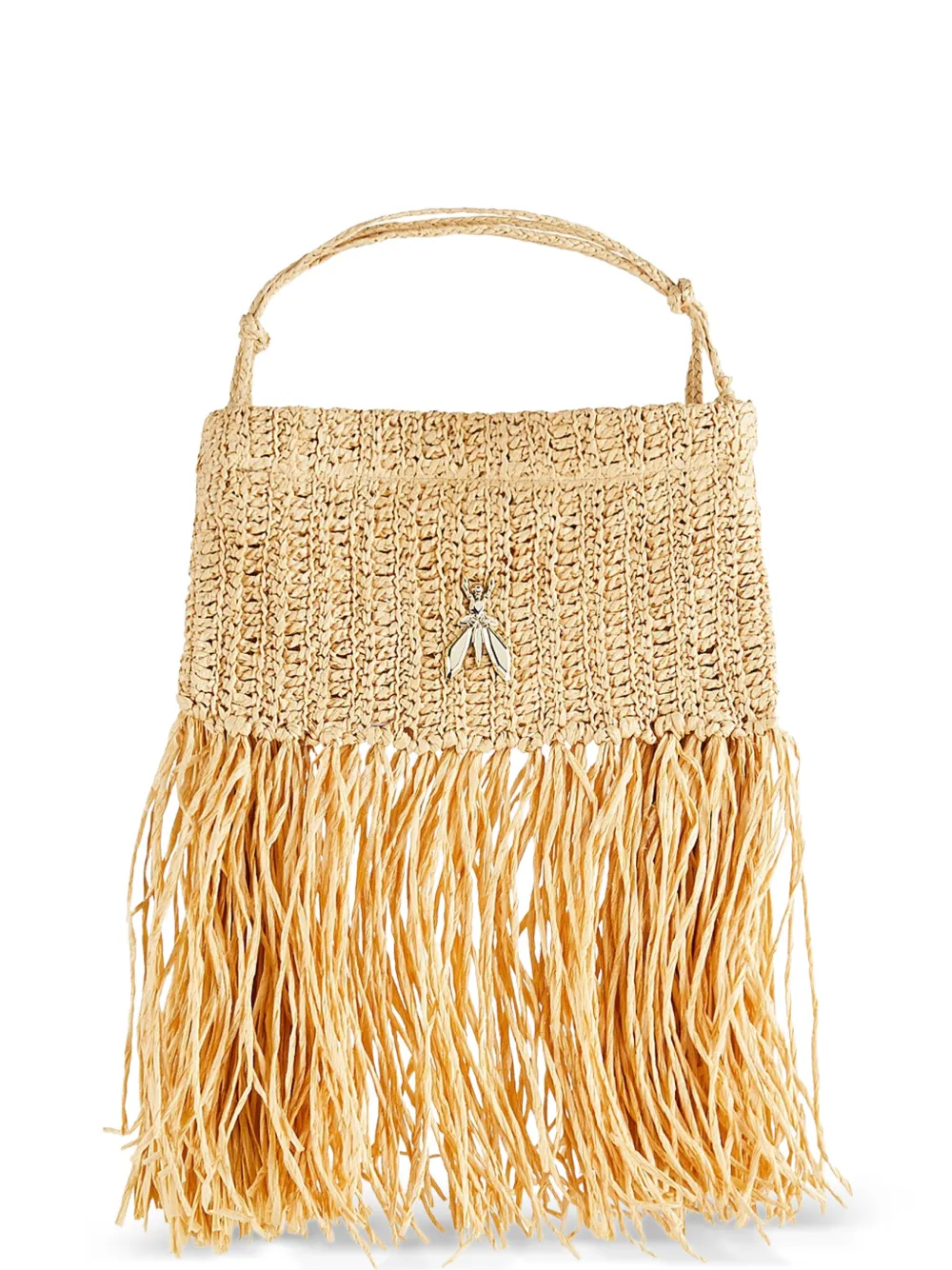 Patrizia Pepe fringed Fly-logo shoulder bag - Toni neutri
