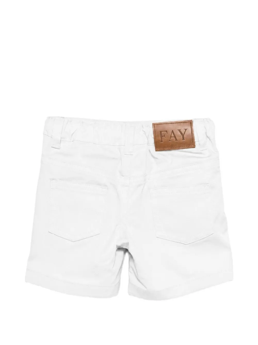  Fay Kids Logo-patch Elasticated-waist Shorts - Blanc 