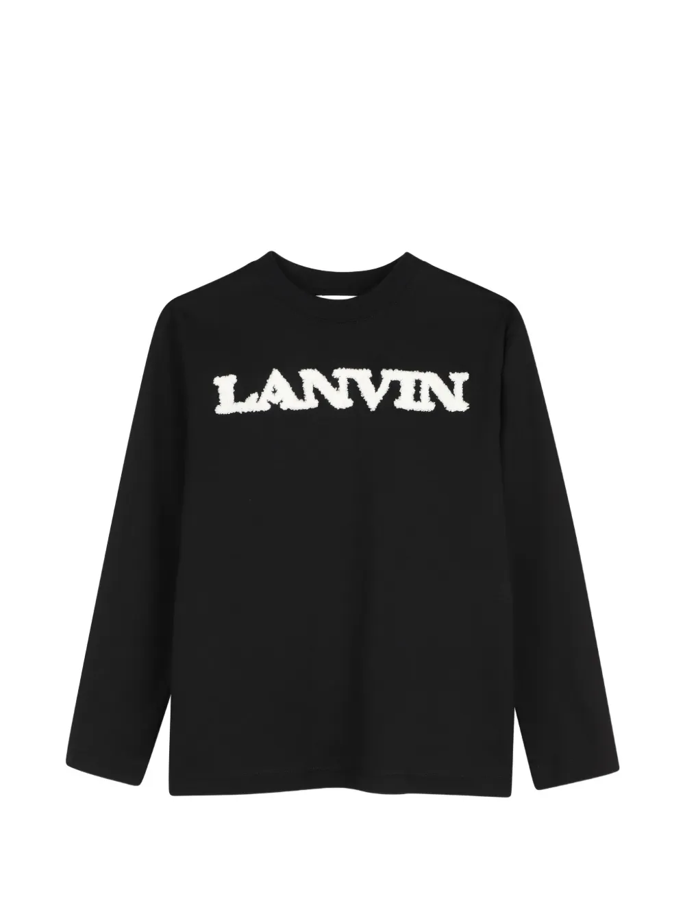 Lanvin Enfant logo-embroidered long-sleeve T-shirt - Nero
