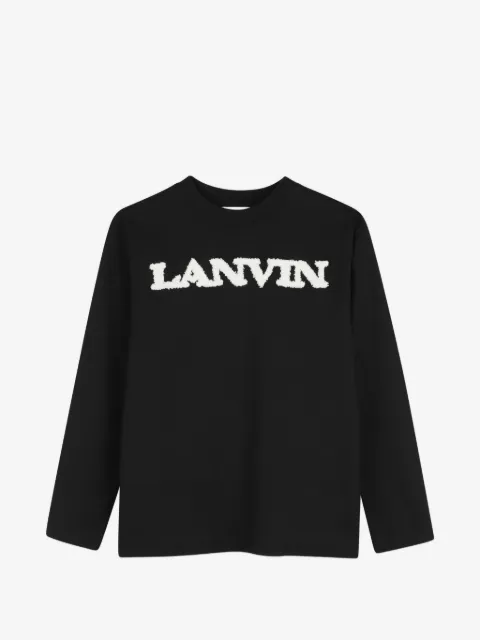 Lanvin Enfant playera manga larga con logo bordado