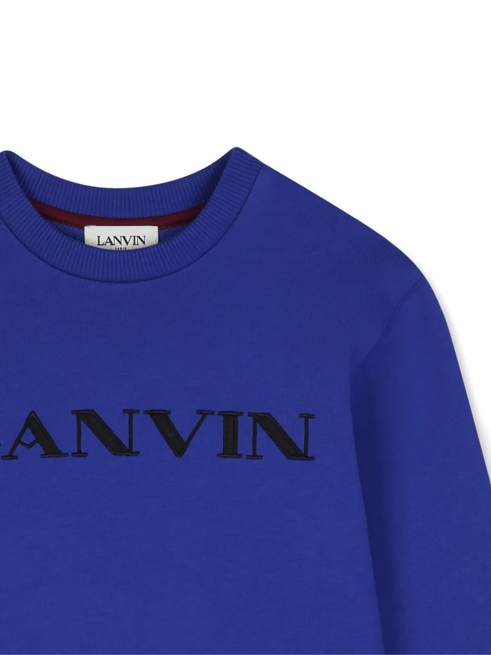 Lanvin Enfant Sweater met geborduurd logo Blauw