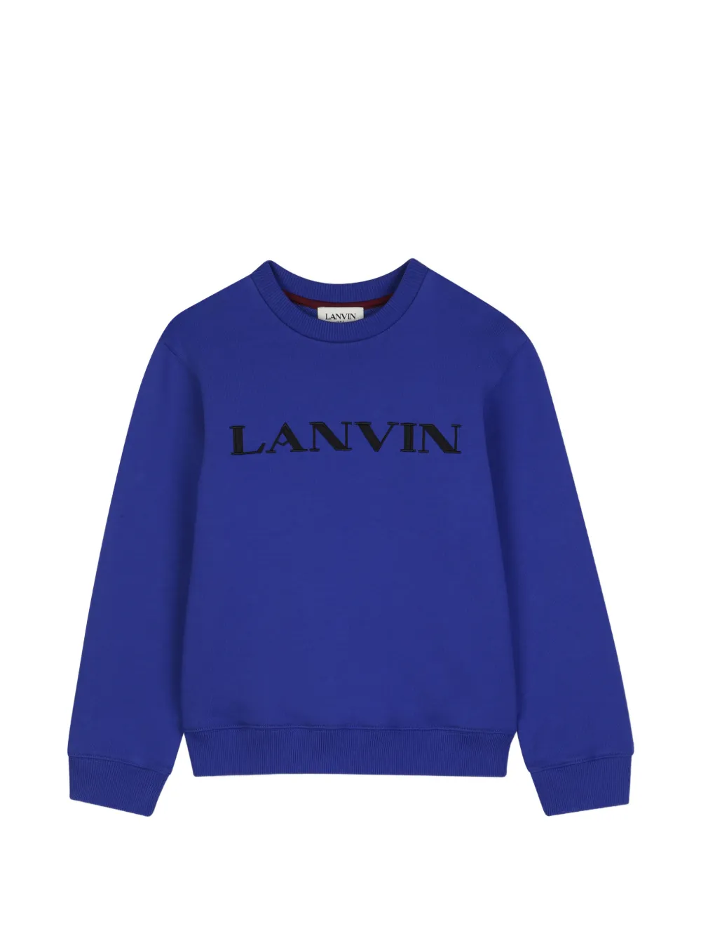 Lanvin Enfant Felpa con logo ricamato - Blu