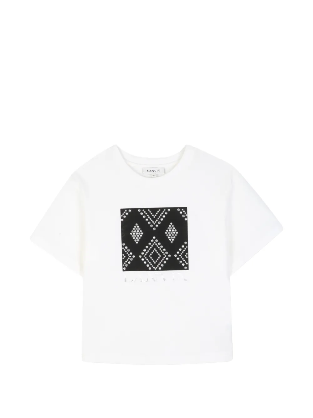 Lanvin Enfant embellished logo-print T-shirt - Bianco