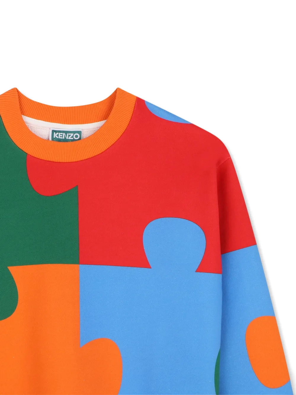 Kenzo Kids Sweater met puzzel-print Oranje