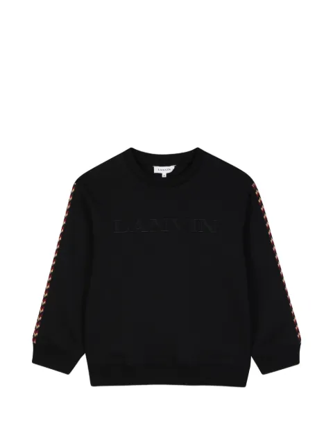 Lanvin Enfant sweatshirt med broderet logo og sildebensmønster