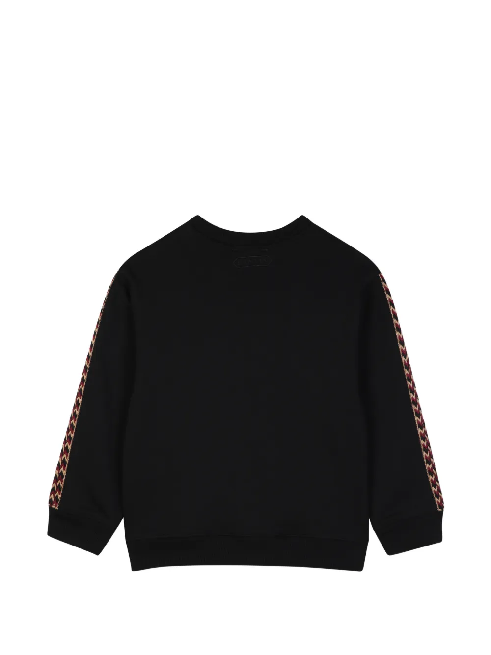 Lanvin Enfant Sweater met geborduurd logo en visgraatpatroon Zwart