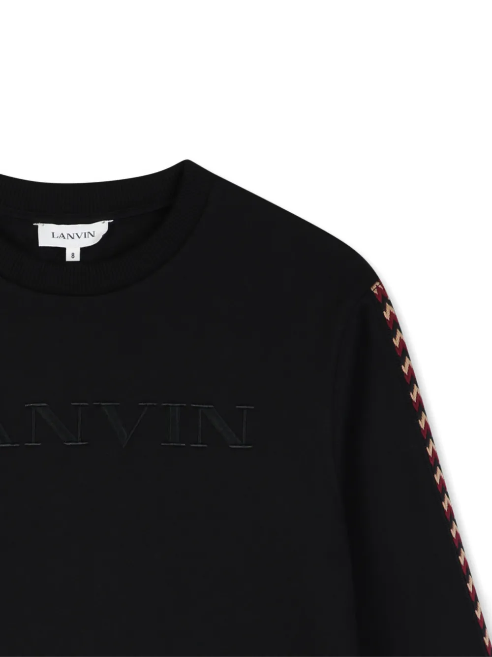 Lanvin Enfant Sweater met geborduurd logo en visgraatpatroon Zwart