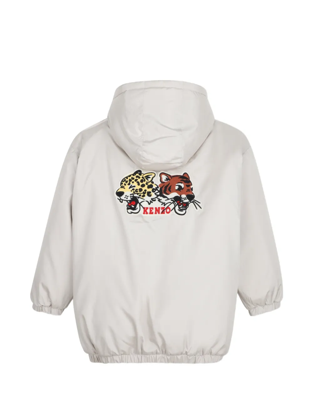 Kenzo Kids Parka met logo en capuchon Beige