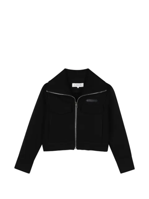Lanvin Enfant chamarra con parche del logo y cierre