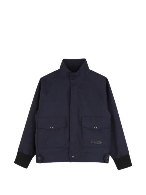 Lanvin Enfant logo-patch funnel-neck jacket