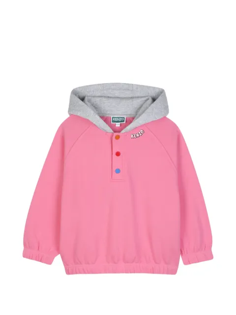 Kenzo Kids hættetrøje med knapper og grafisk tryk