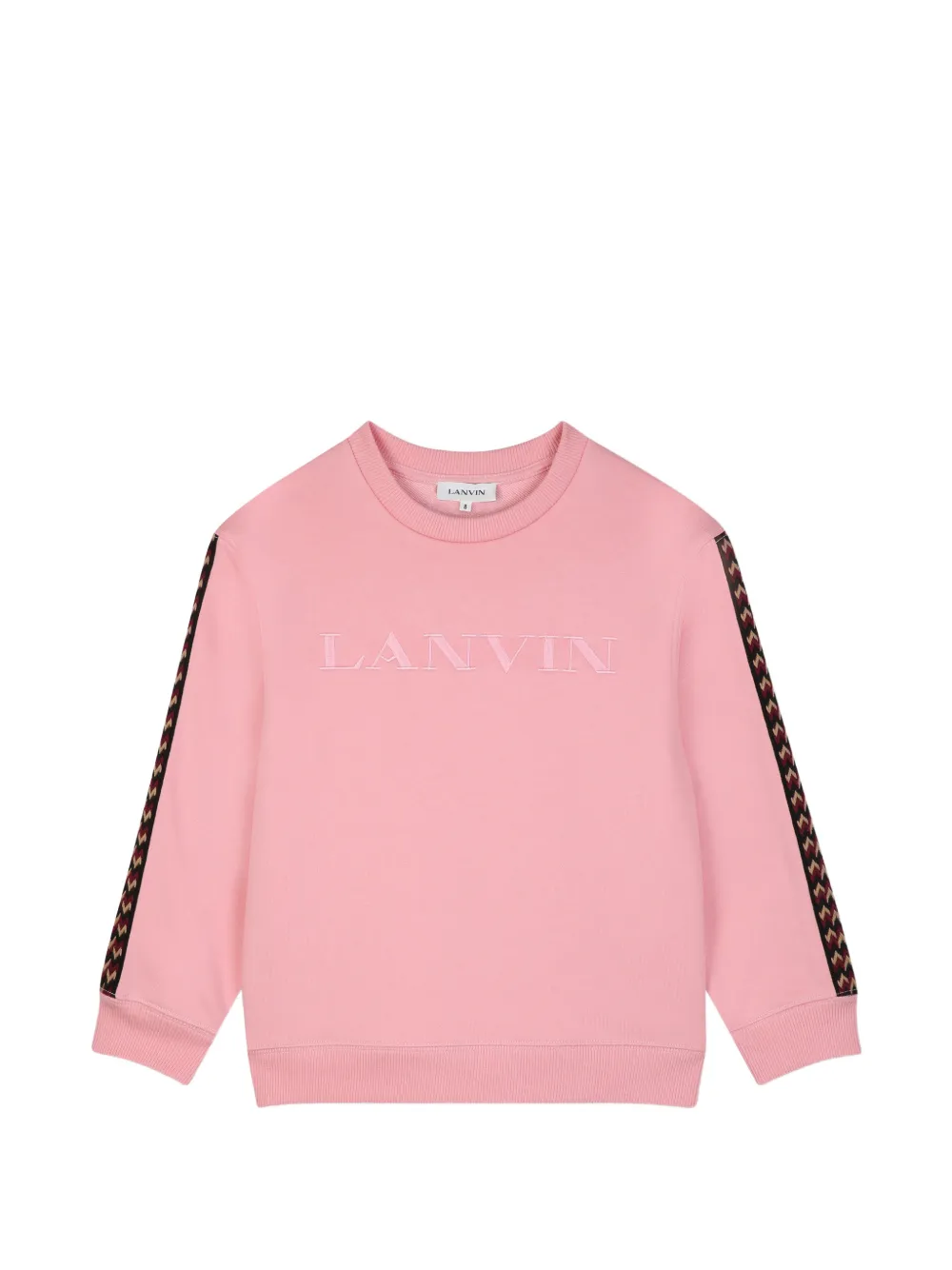 Lanvin Enfant logo-embroidered side-stripe sweatshirt - Rosa