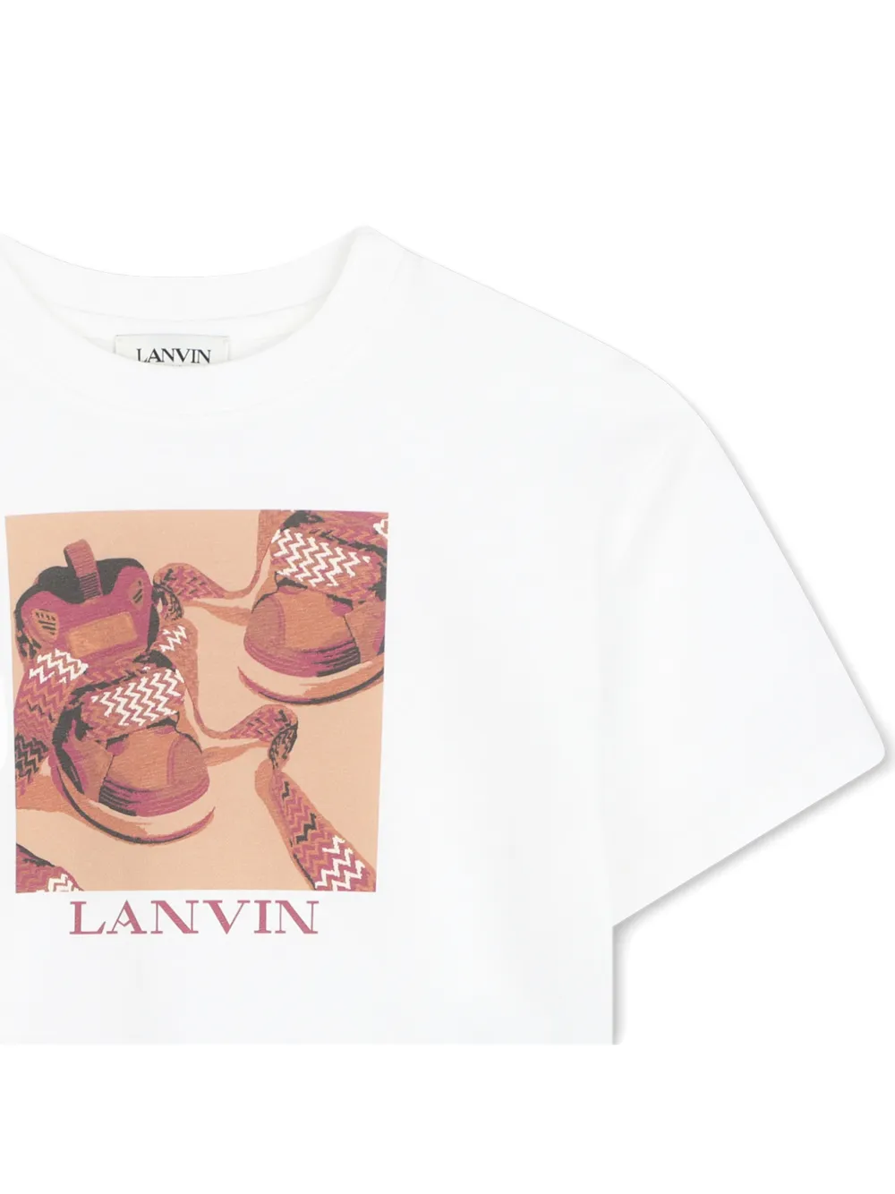 Lanvin Enfant T-shirt met sneaker-print Wit