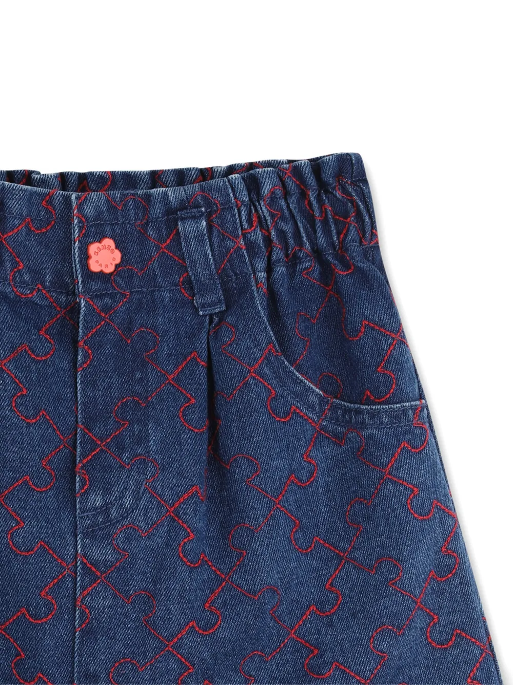 Kenzo Kids Mini-spijkerrok met print Blauw