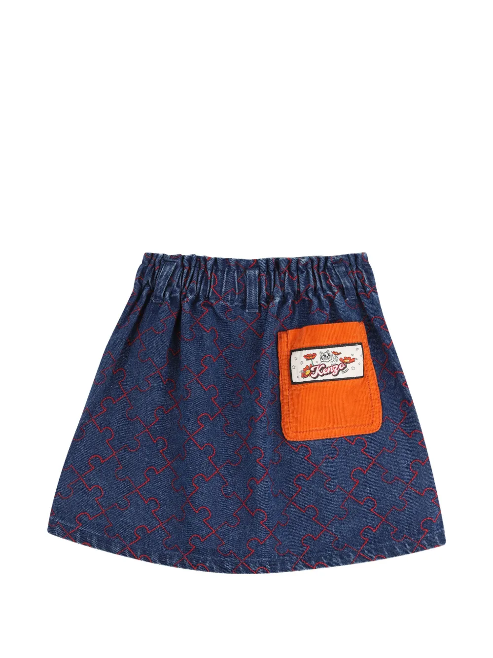 Kenzo Kids Mini-spijkerrok met print Blauw