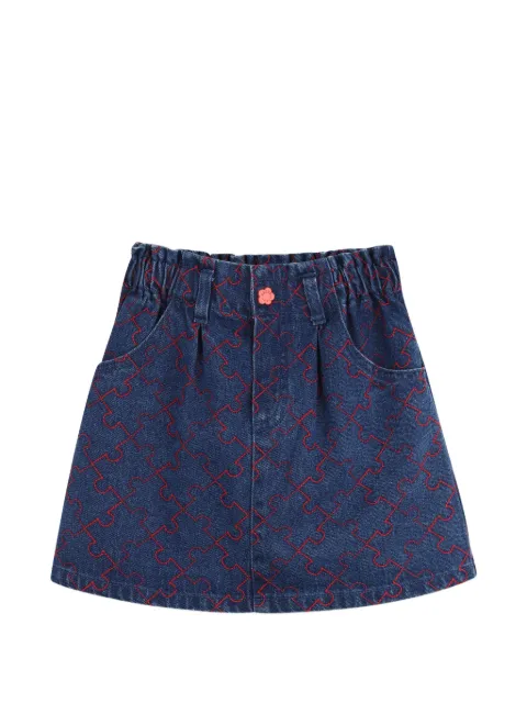 Kenzo Kids minijupe en jean à imprimé puzzle