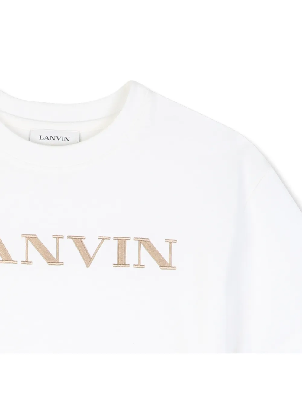 Lanvin Enfant T-shirt met geborduurd logo Wit