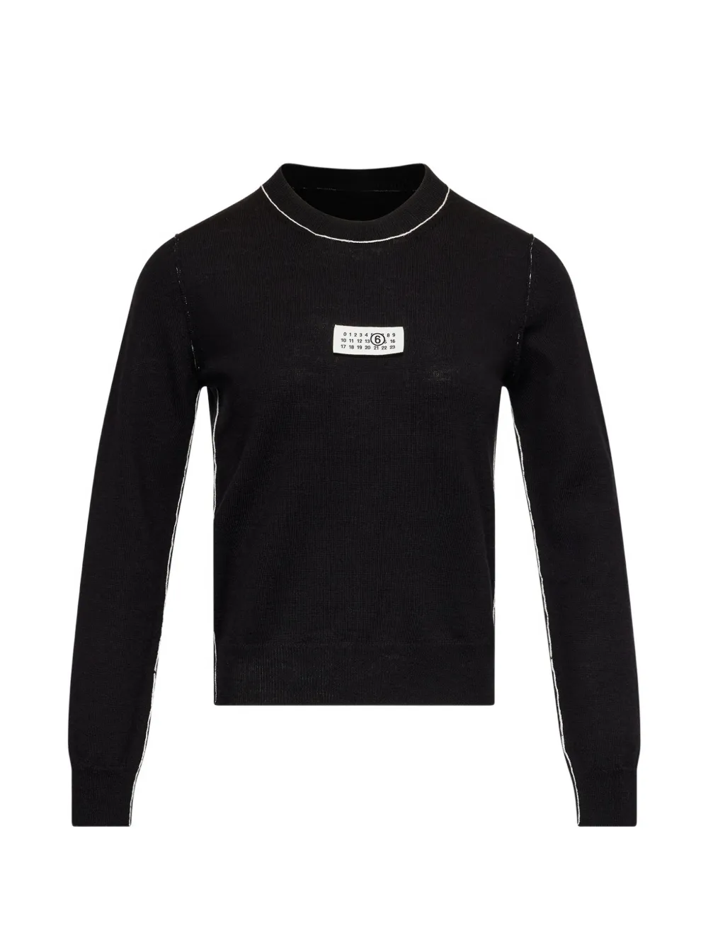MM6 Maison Margiela contrast-trimmed wool blend knit jumper - Nero