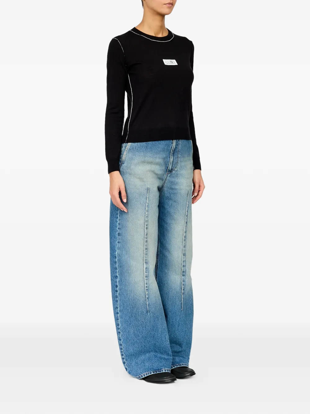 MM6 Maison Margiela Trui met contrasterende afwerking van wolmix Zwart