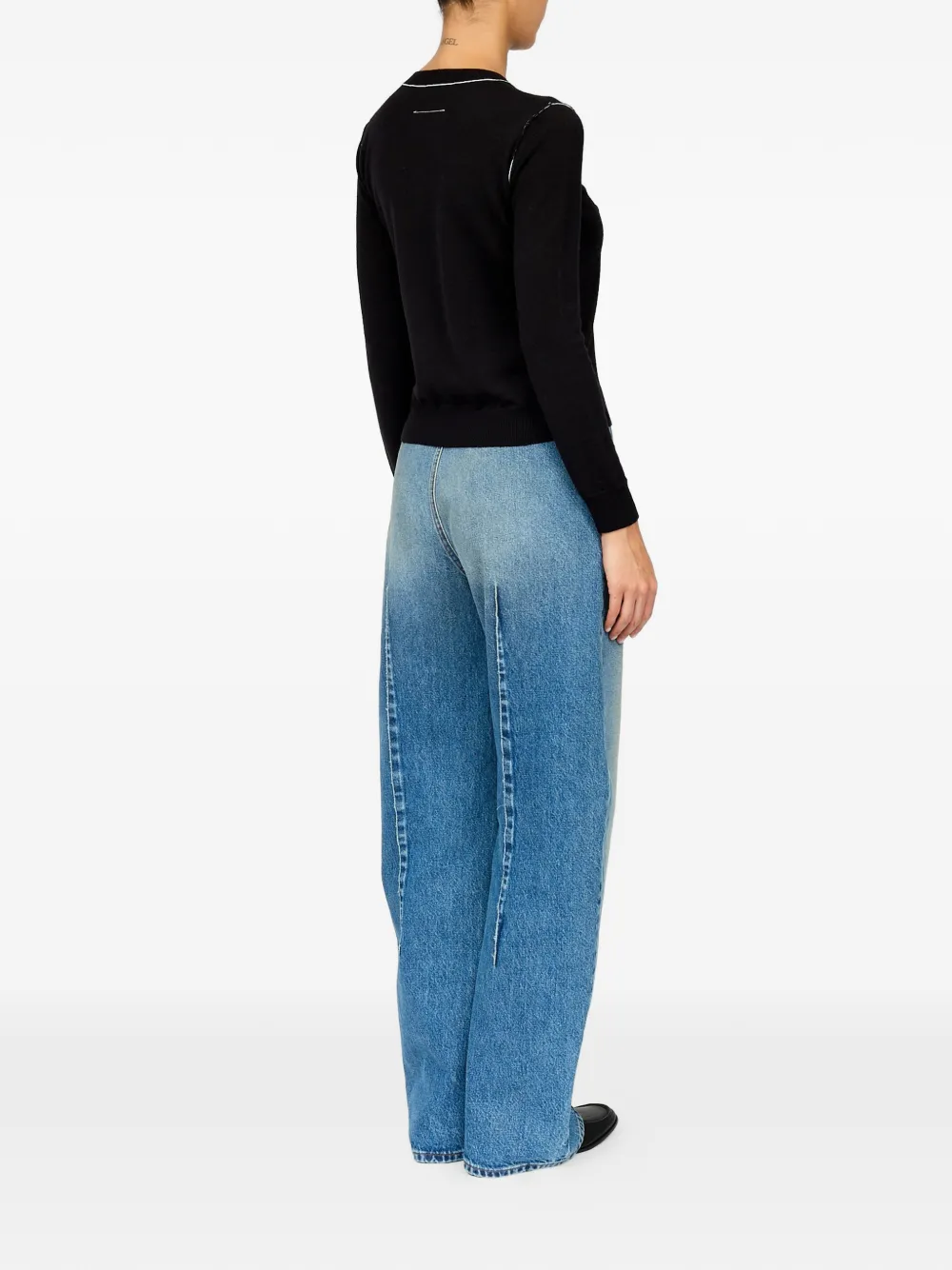MM6 Maison Margiela Trui met contrasterende afwerking van wolmix Zwart