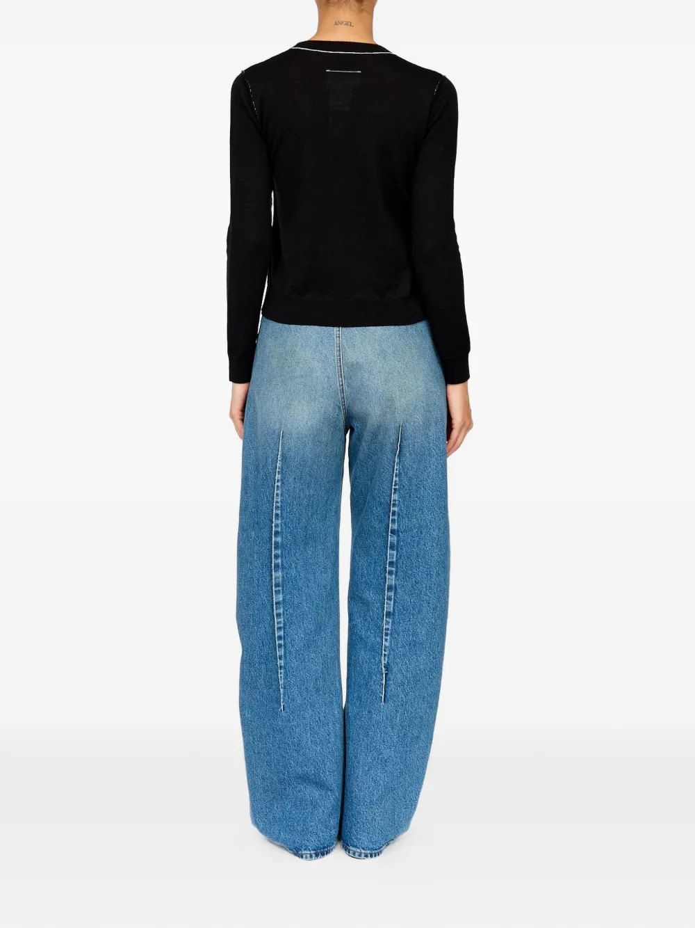 MM6 Maison Margiela Trui met contrasterende afwerking van wolmix Zwart