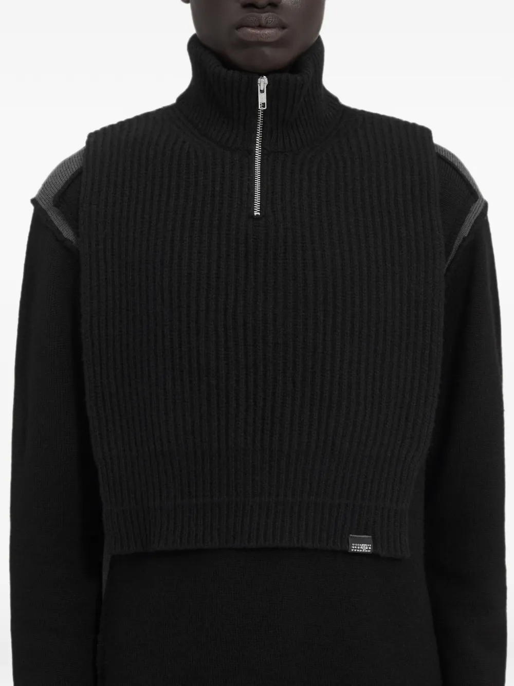 MM6 Maison Margiela Spencer van wolmix Zwart