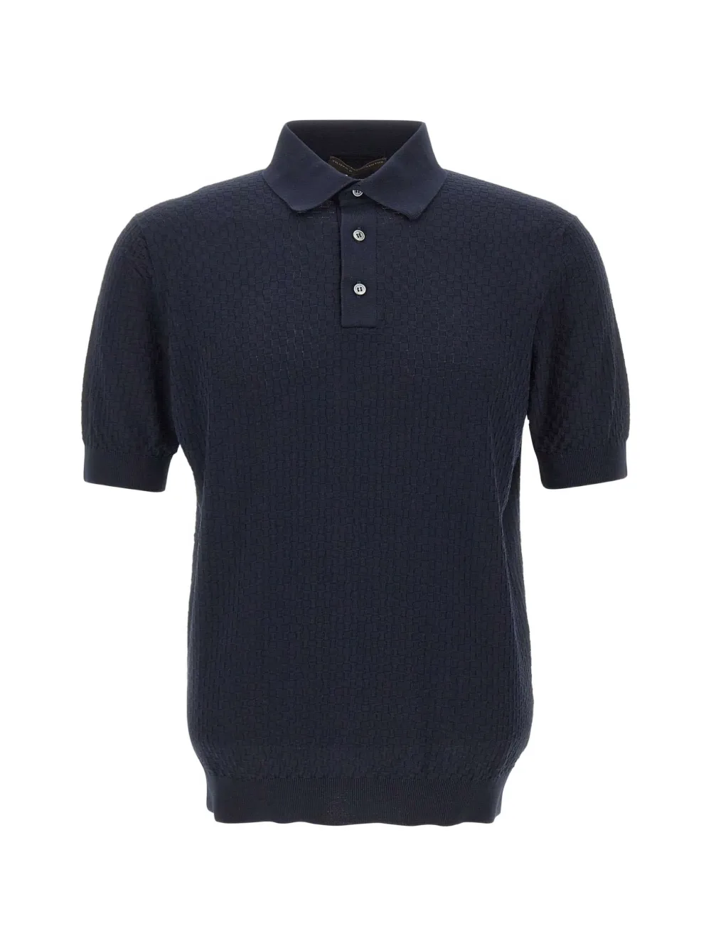 Filippo De Laurentiis checked-stitch cotton polo shirt - Blu